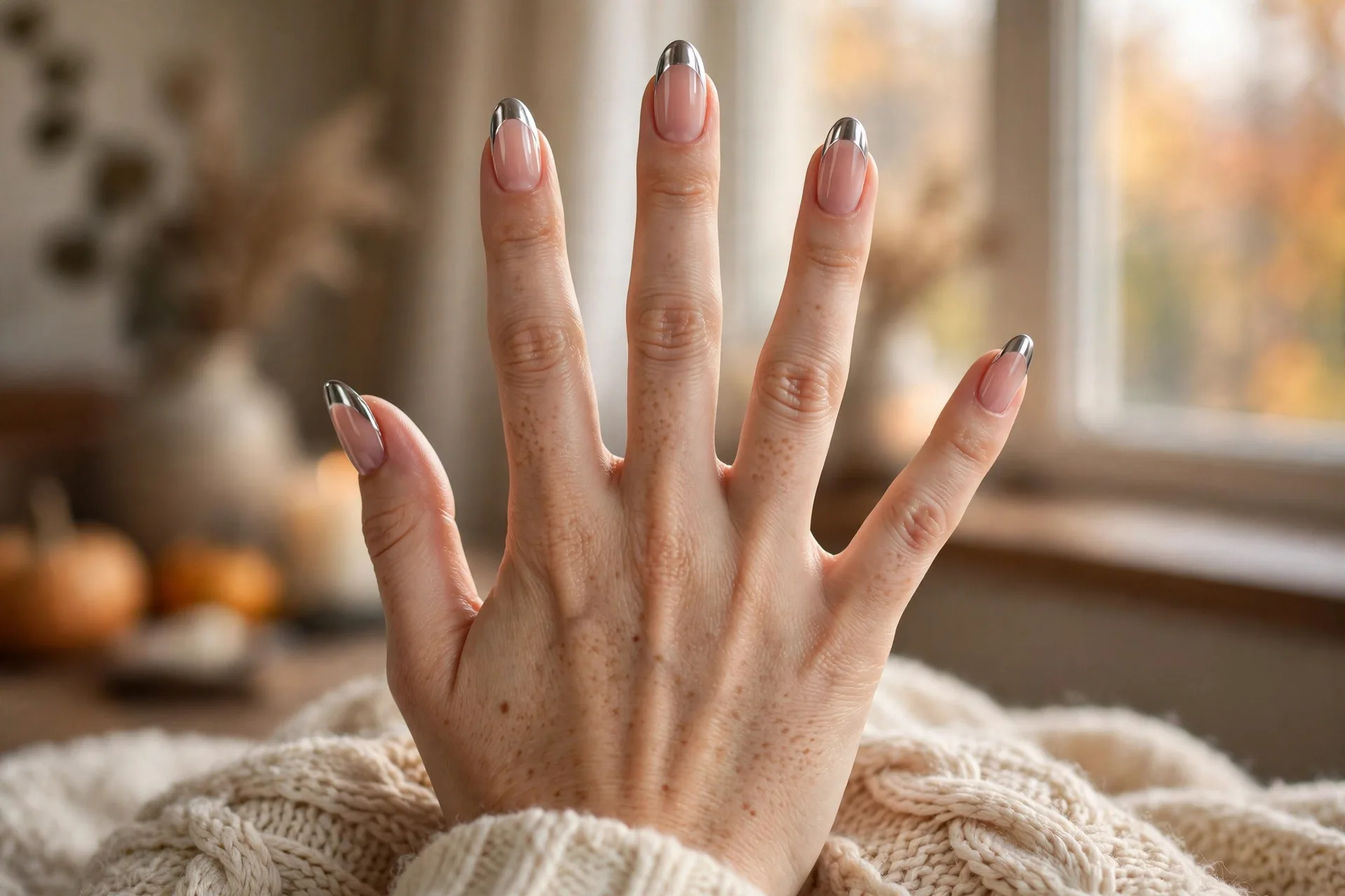 15. Chrome French Tips