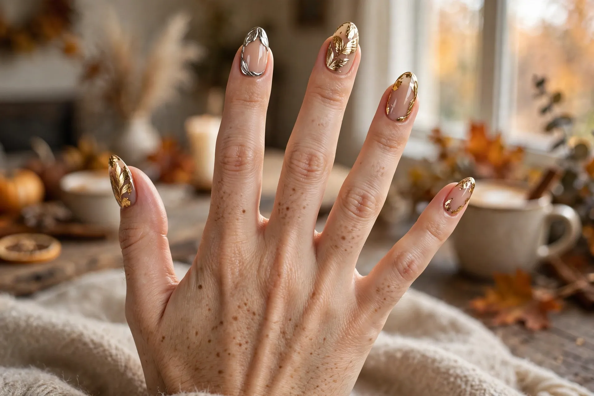 19. Chrome Leaf Accent