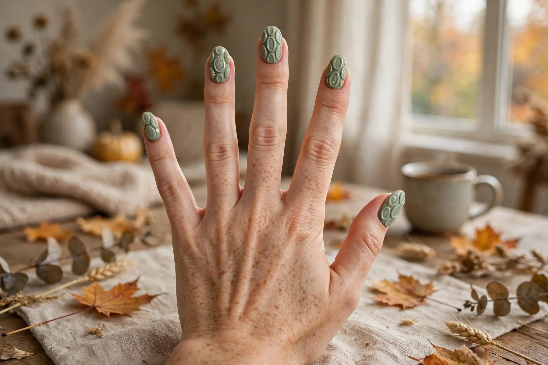 8. Sage Sculpted Ovals