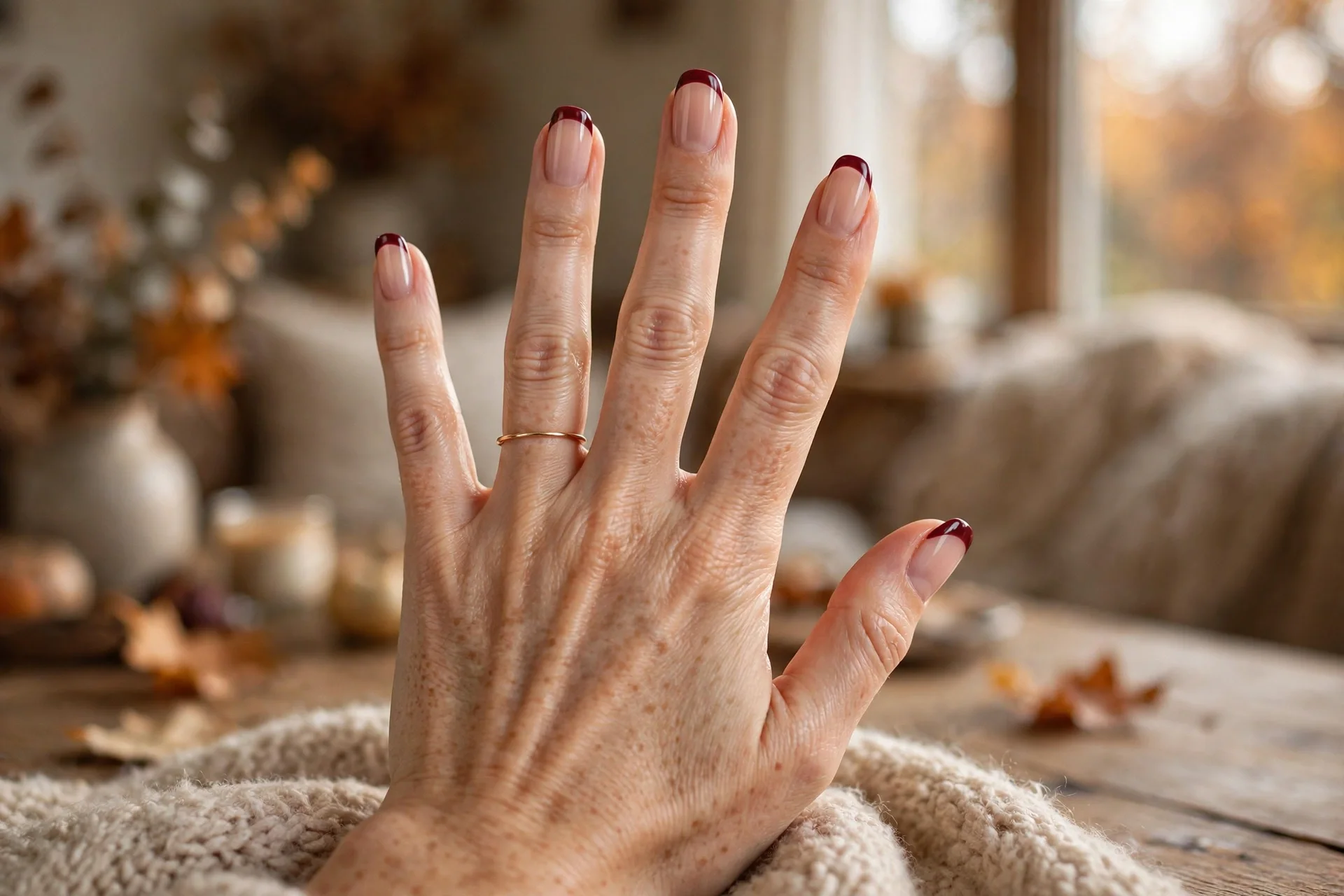 2. Burgundy French Tips