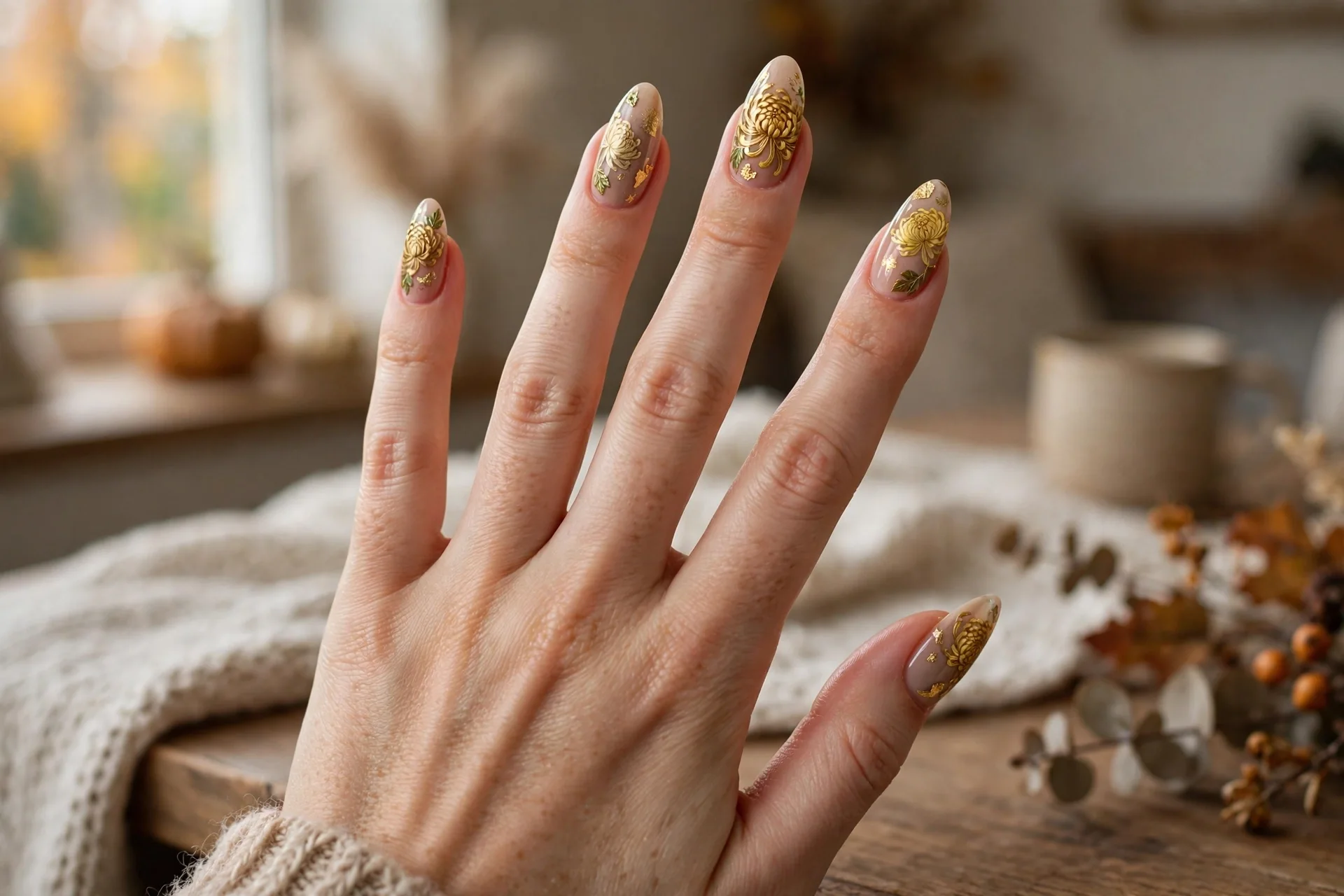 3. Golden Chrysanthemum Art