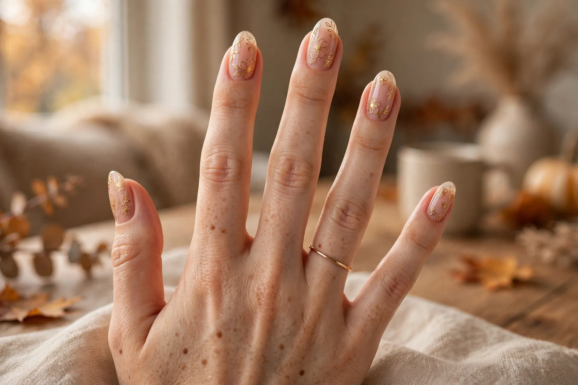 8. Gold Outline Blooms
