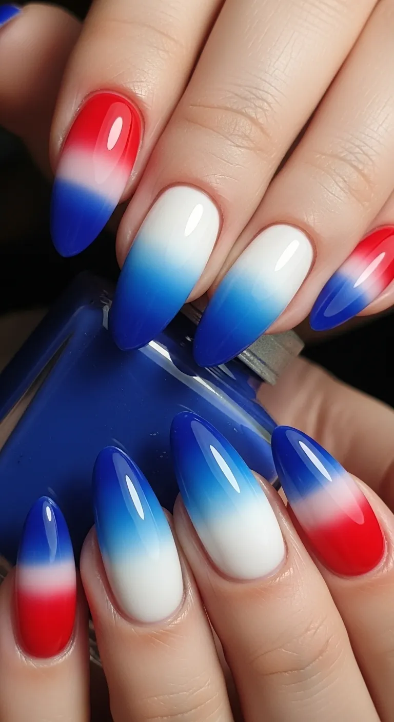 Bomb Pop Gradient Nails