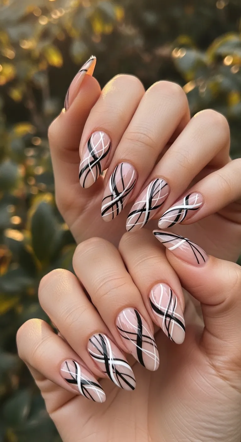 Abstract Black and White Lines