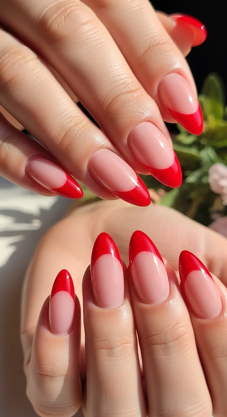 Cherry Red French Tips