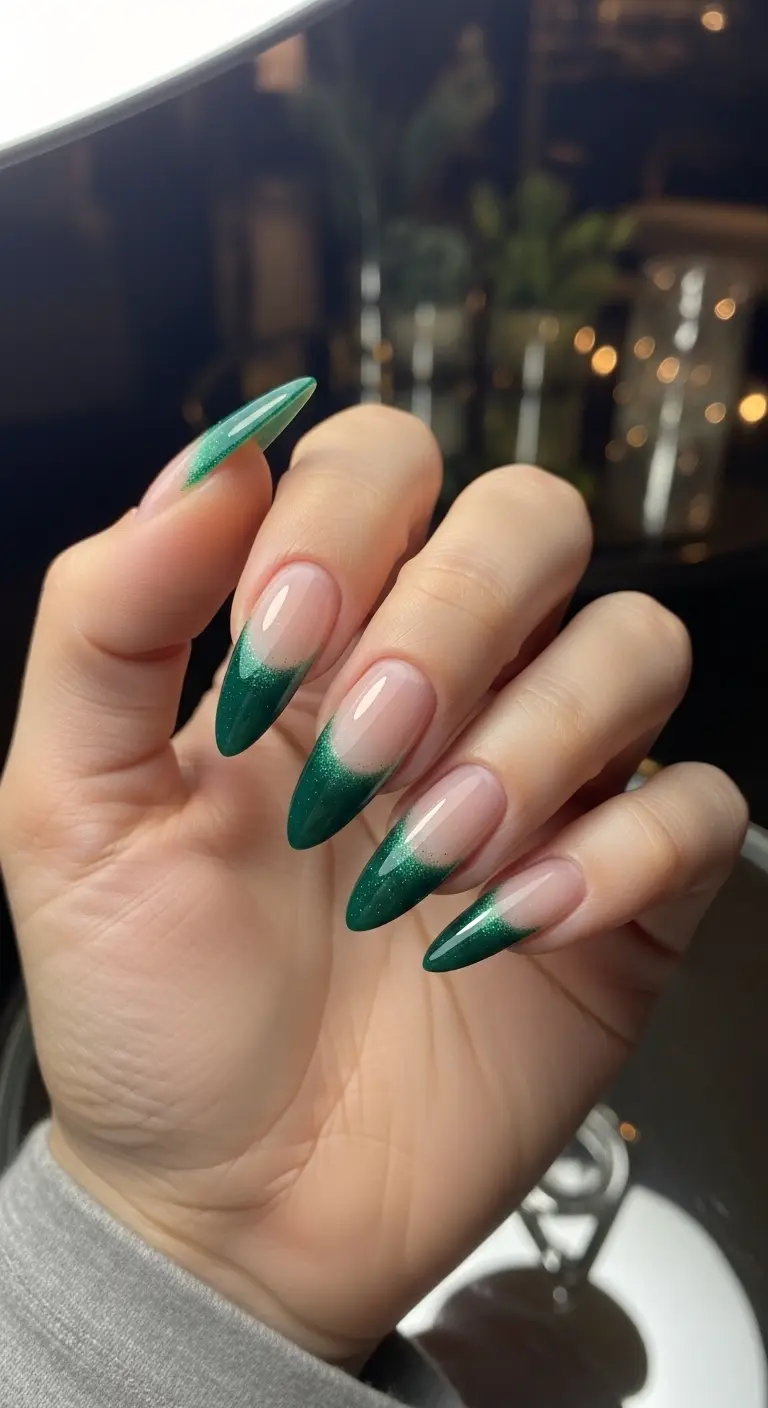 Emerald Green French Ombre