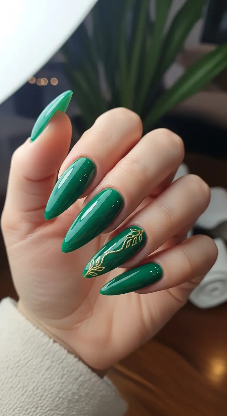 Emerald Green Glossy Stiletto