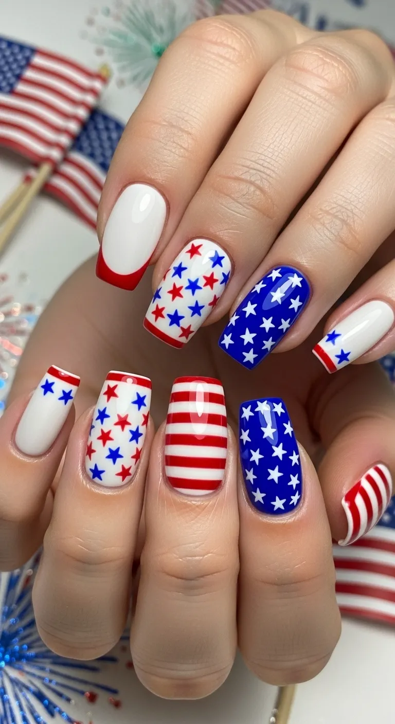 French Tip Fourth of July Variations