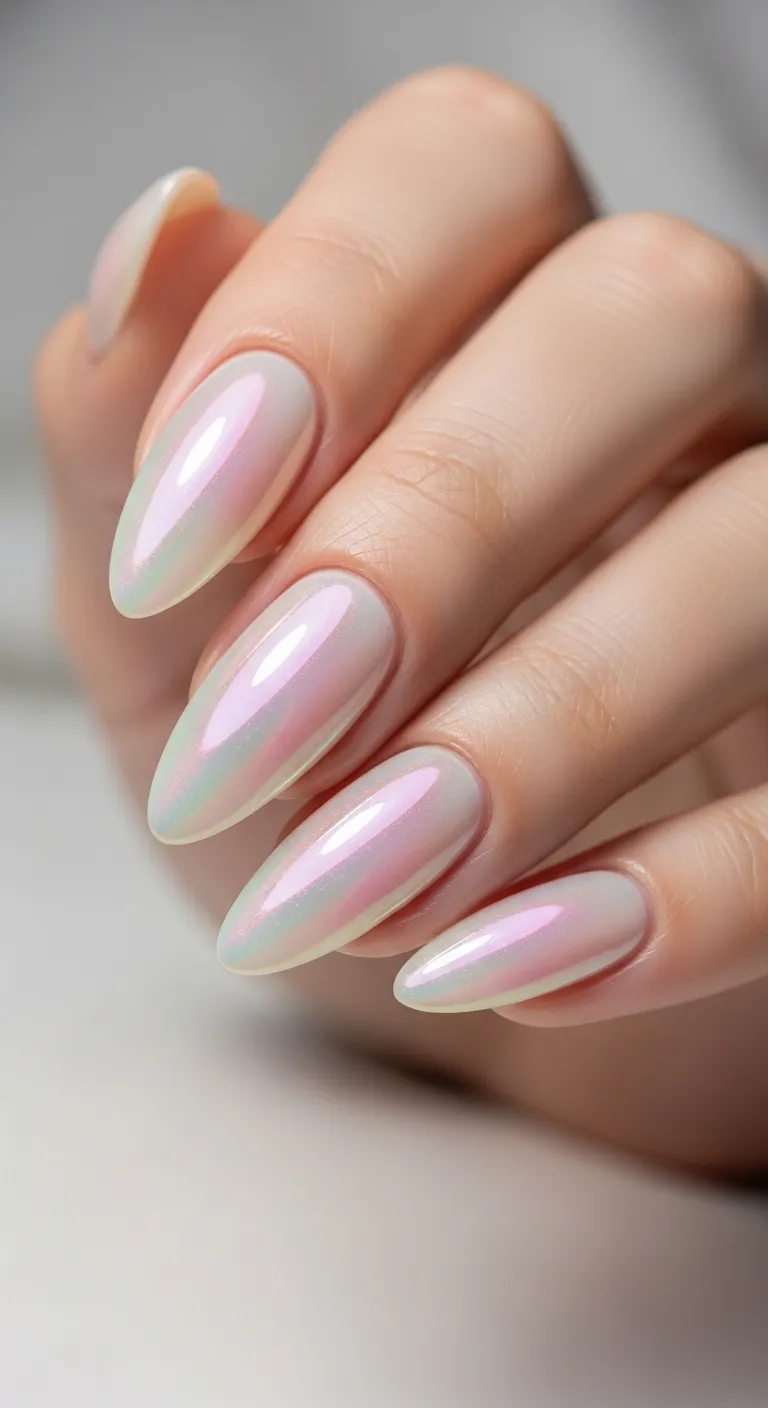 Glazed Donut Chrome Gel Nails
