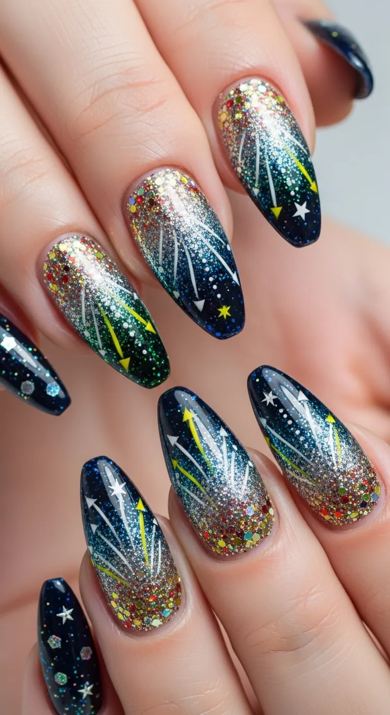 Glitter Gradient Fireworks