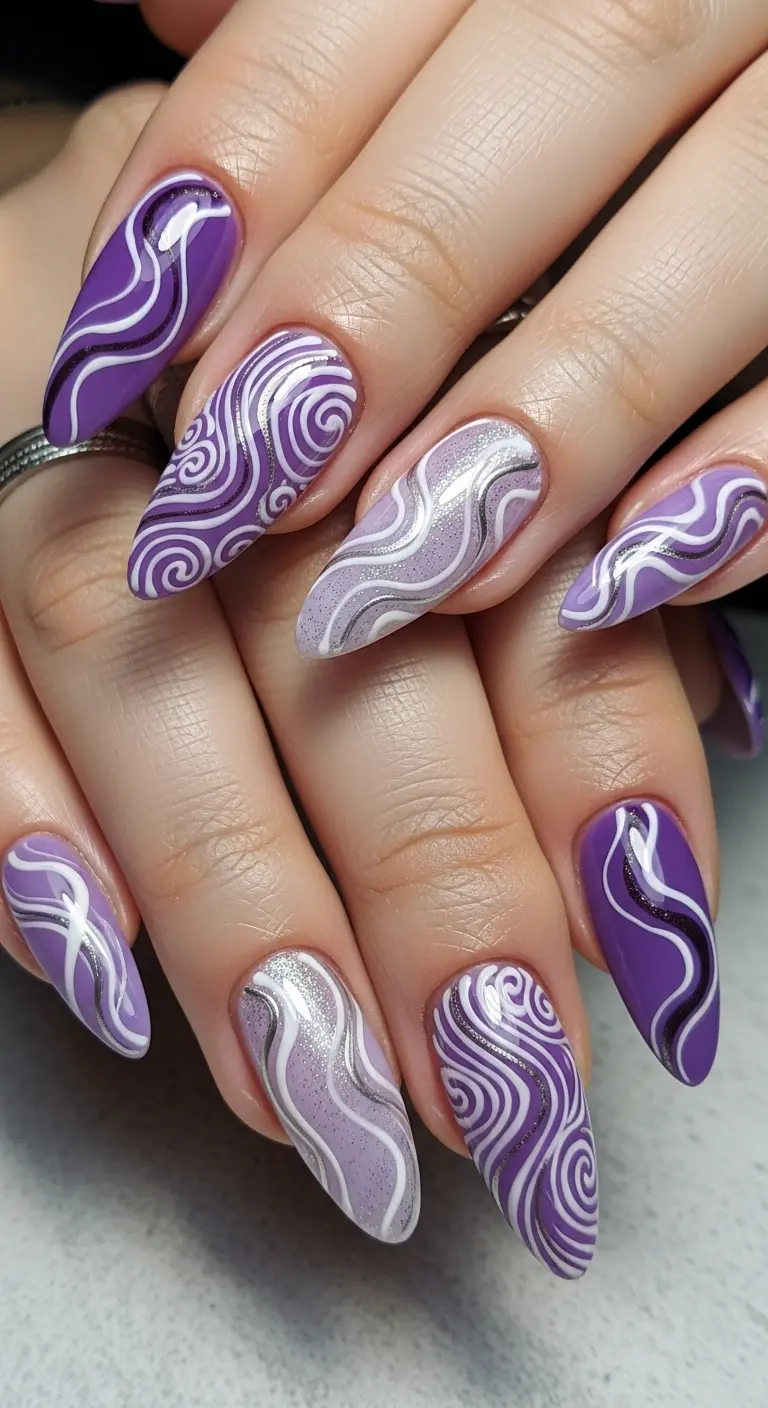 Lavender Swirl Abstract Art