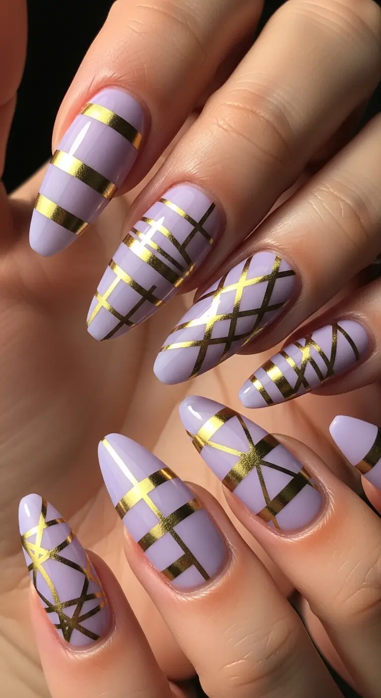 Lavender and Gold Striping Tape