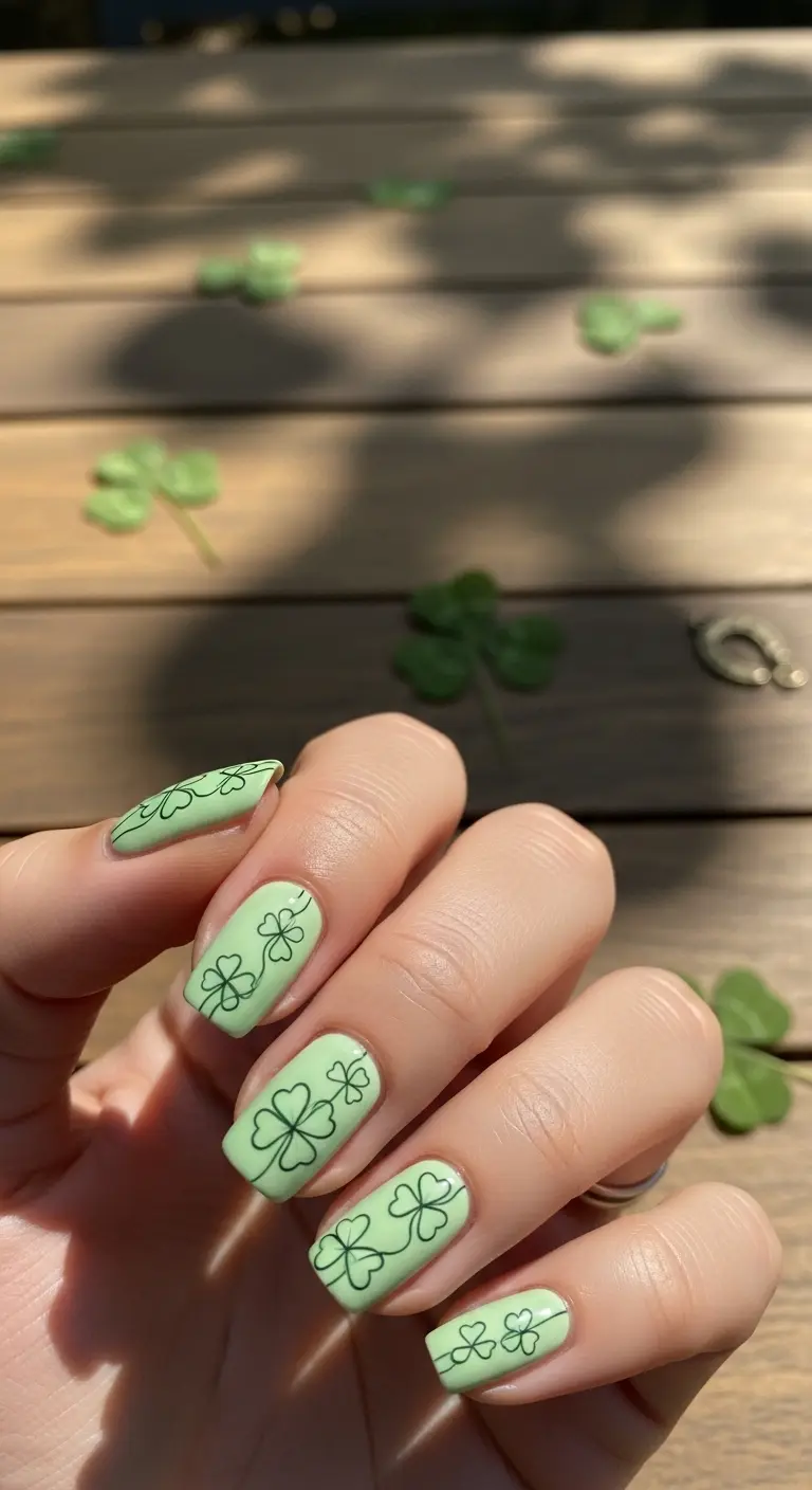 Lucky Clover Line Art