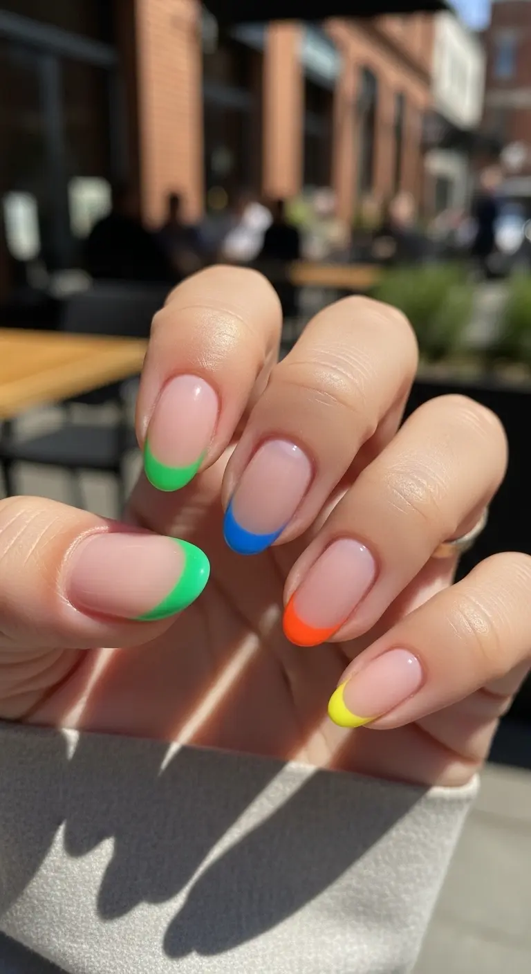 Micro French Tips in Unexpected Colors