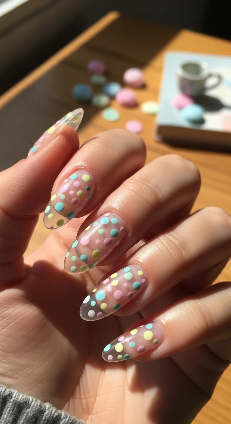 Pastel Polka Dots on Clear