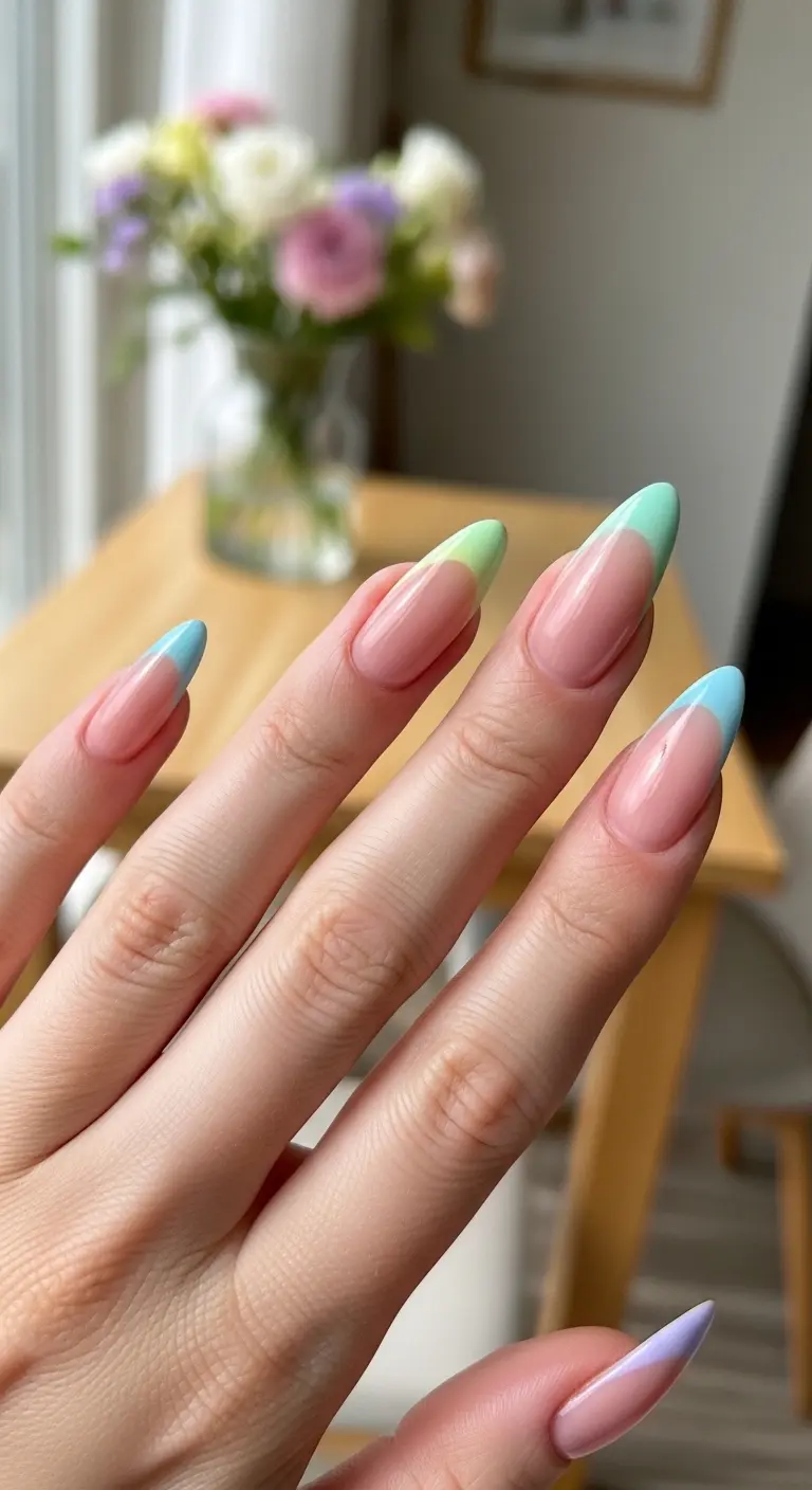 Pastel Rainbow Tips
