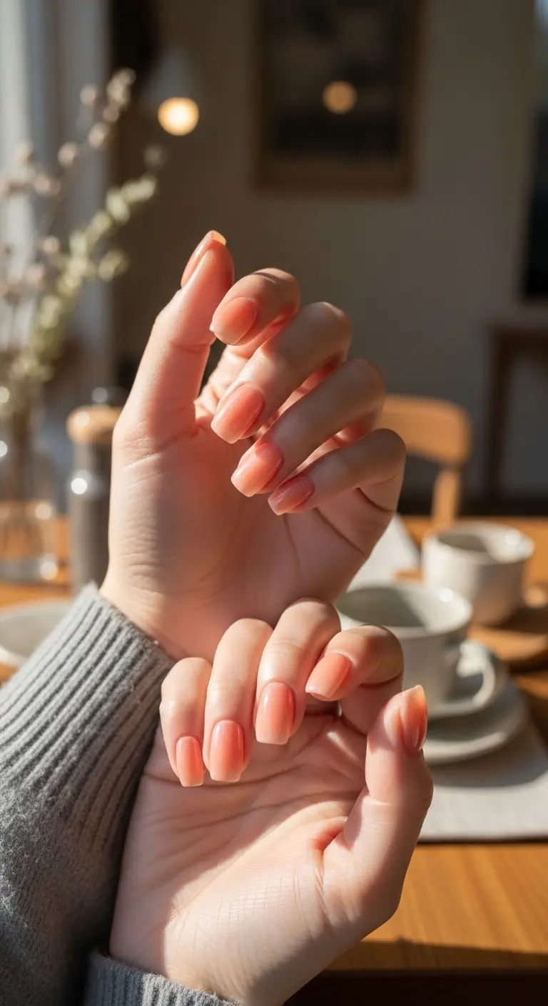 Peach Fuzz Glazed Nails