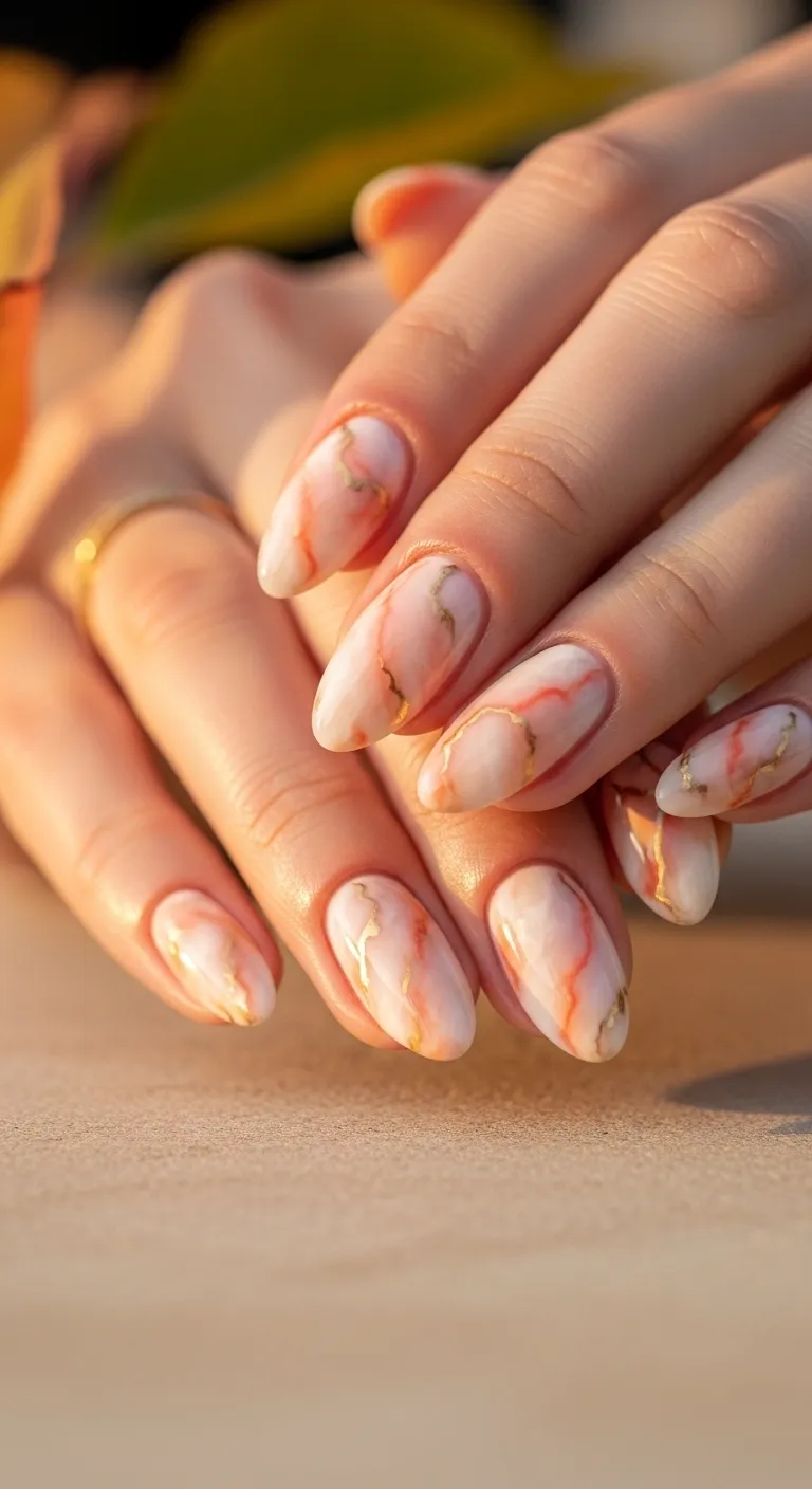 Peach and Cream Marble