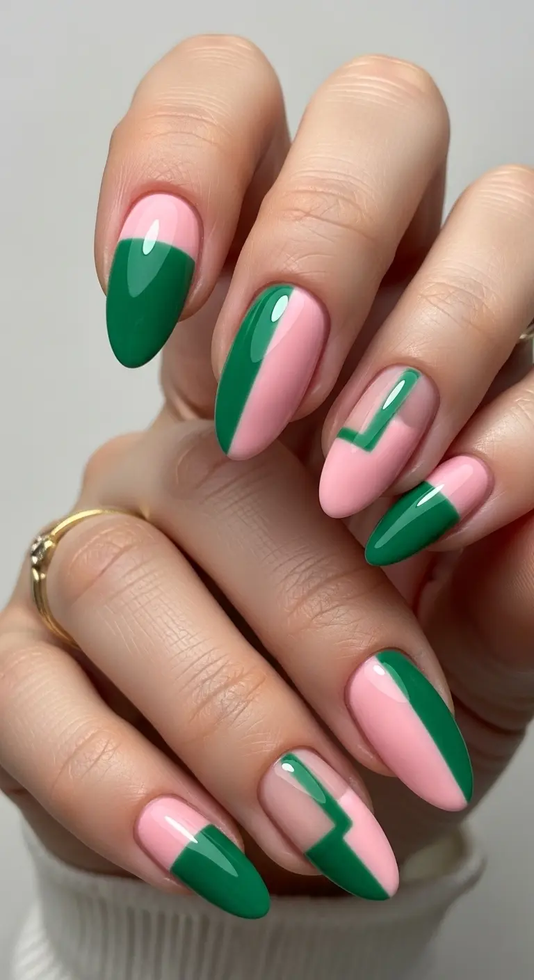 Pink and Green Color Block