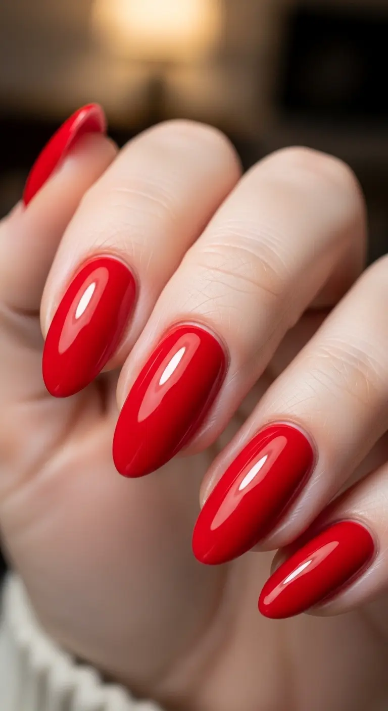 Red Hot Almond Nails