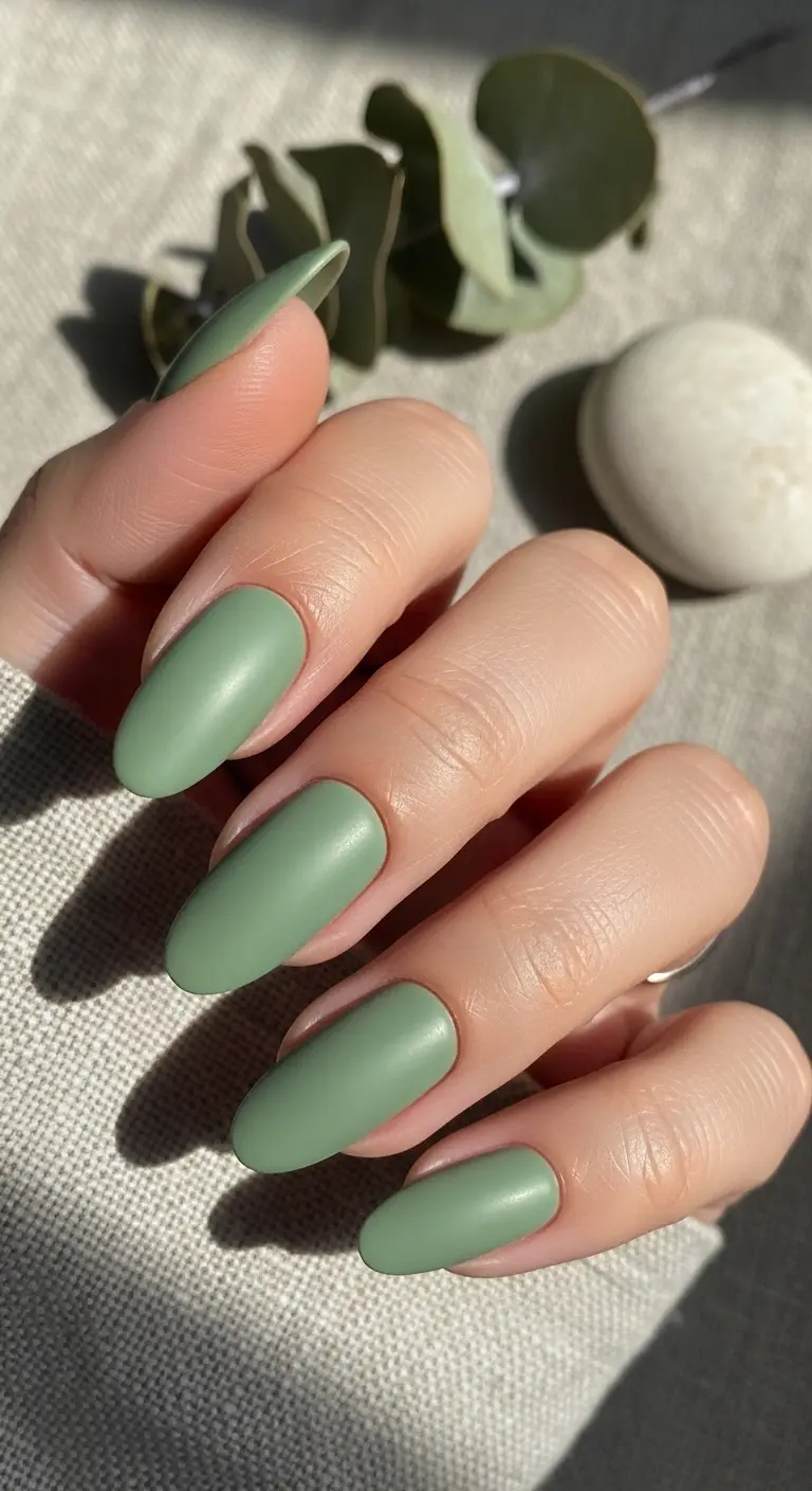 Sage Green Matte Oval