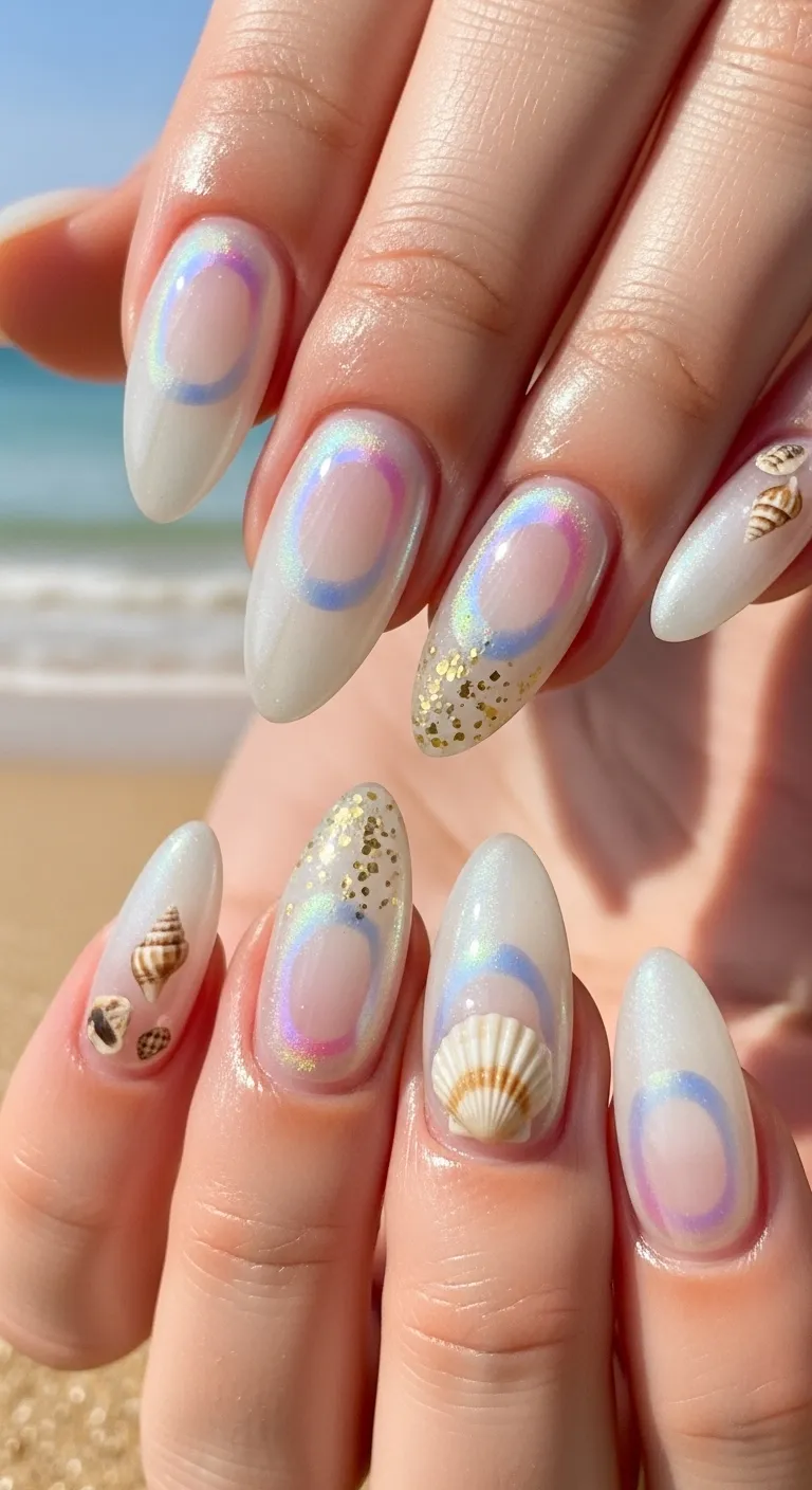 Sea Shell Aura Nails