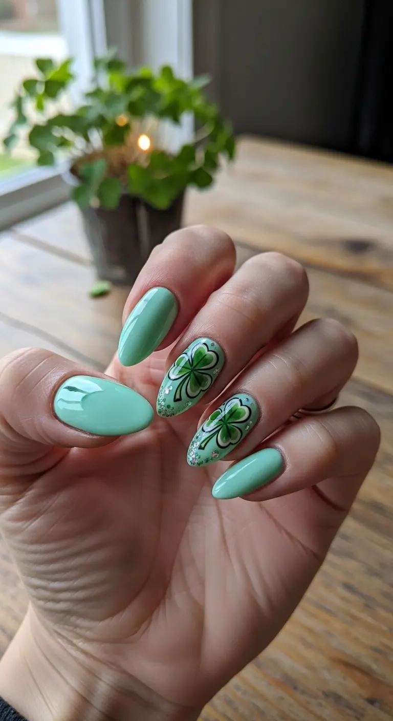 Shamrock Accent Nails