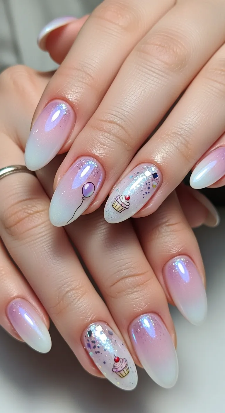 Soft Lilac Pearl Ombre