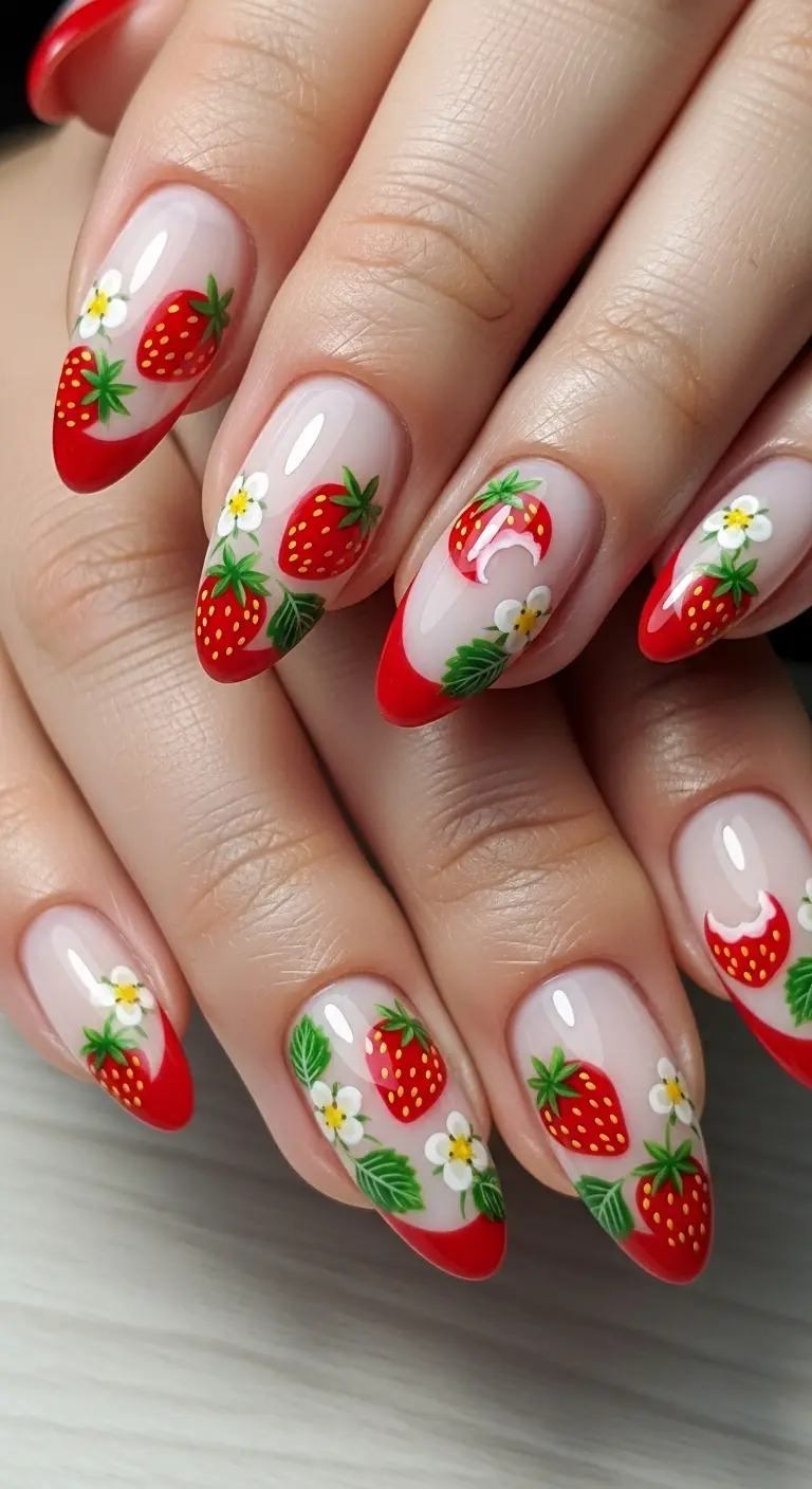 Strawberry French Tips