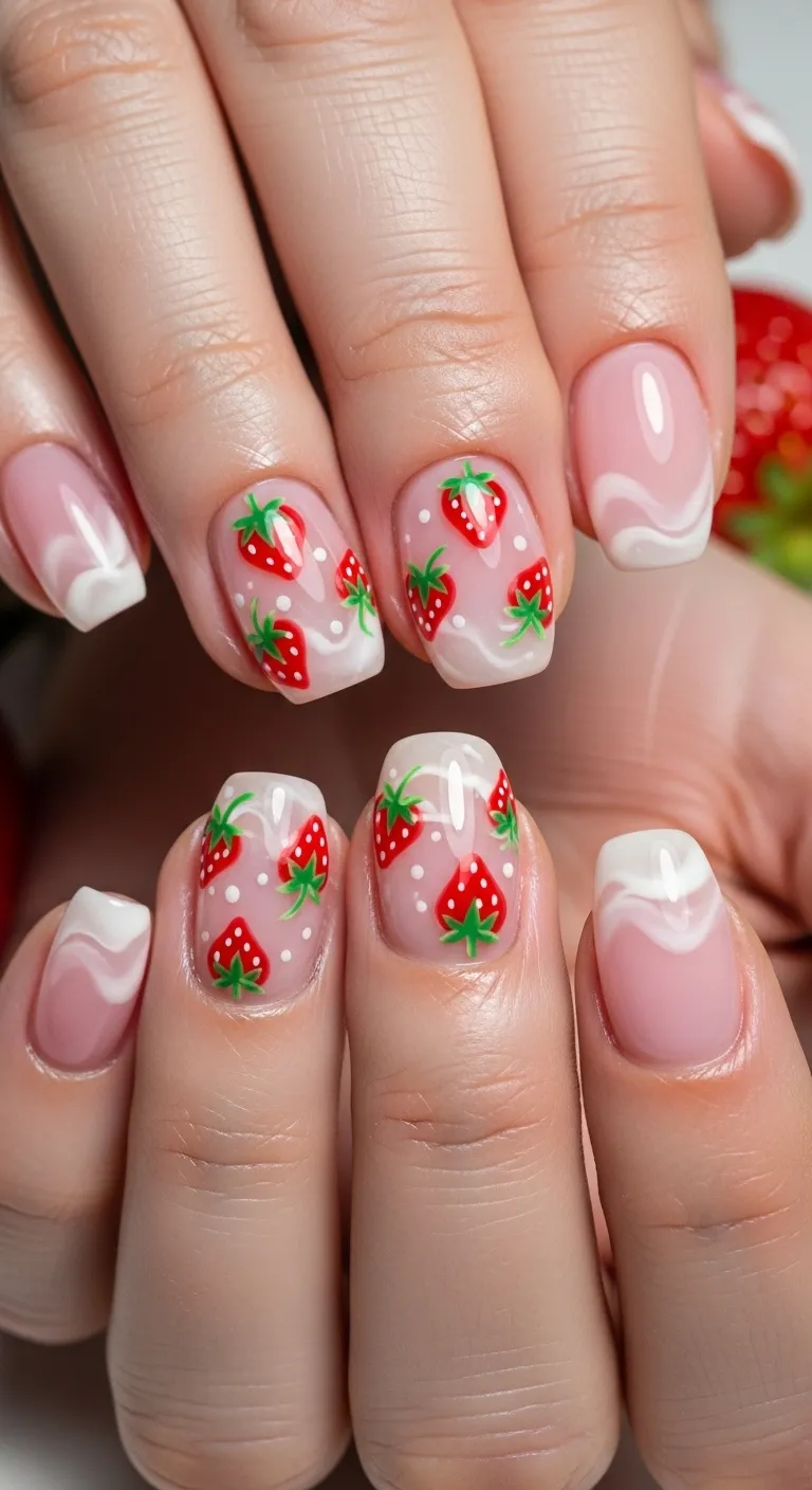 Strawberry Milk Nails