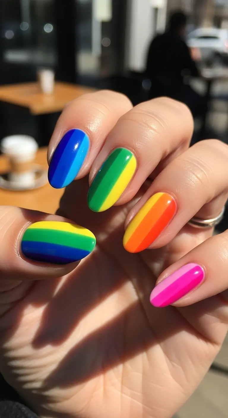 Thin Vertical Stripes in Multiple Colors