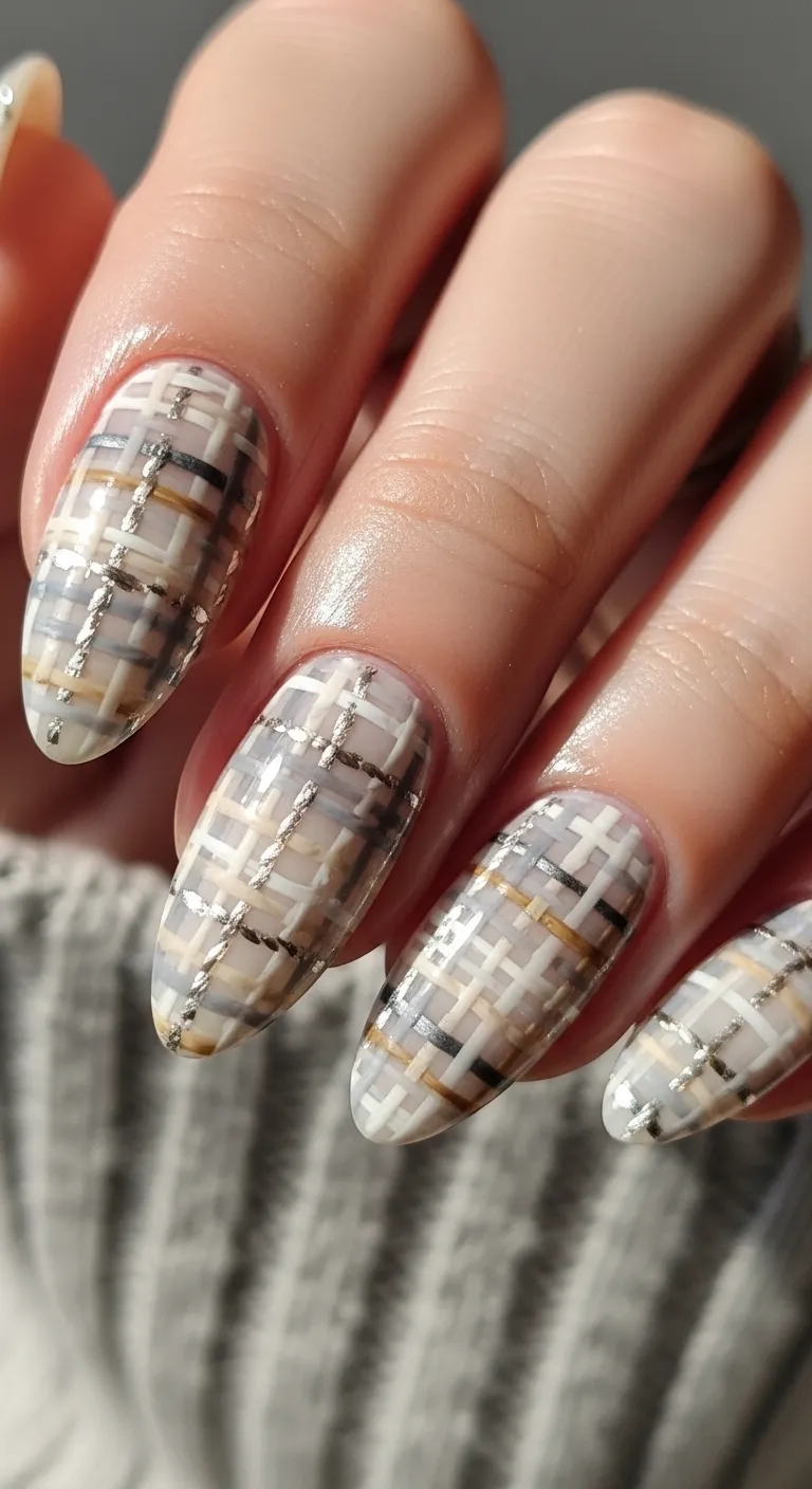 Tweed Texture Gel Nails