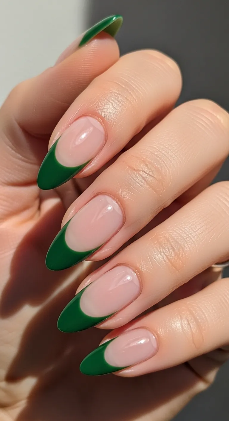 Forest Green French Tips