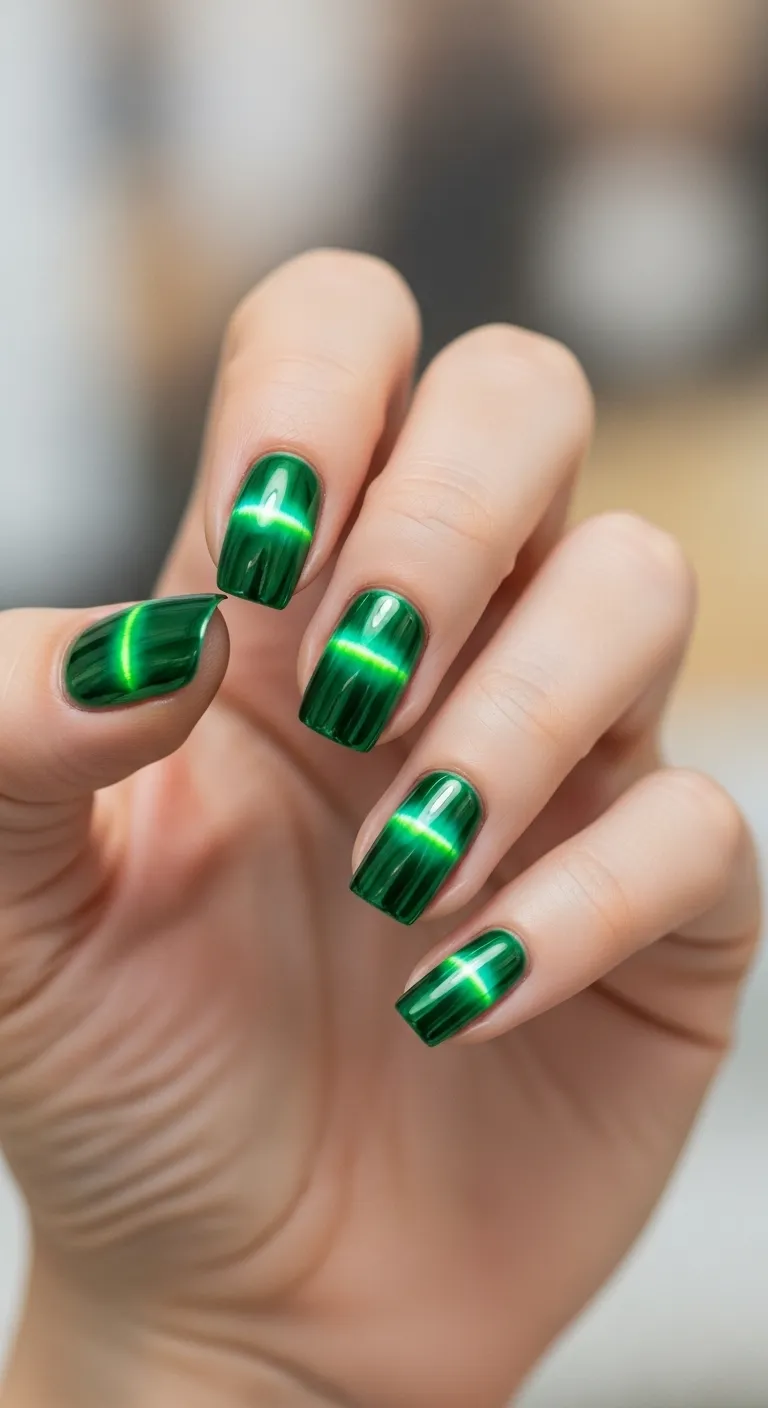 Green Cat Eye Chrome Glow