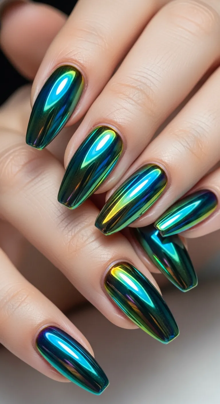 Holographic Chrome Nails