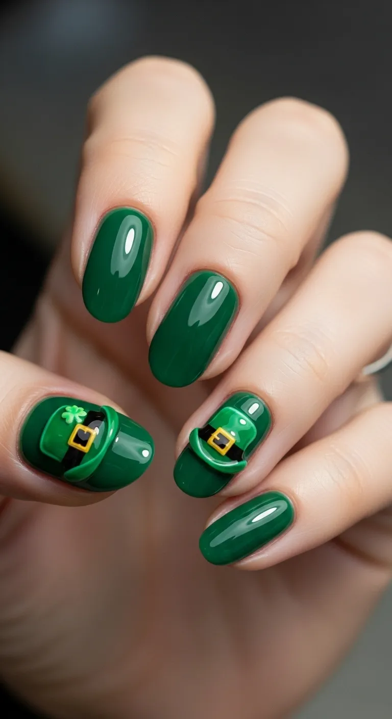 Leprechaun Hat Nail Art