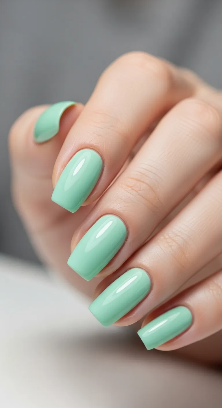 Pastel Mint Green Nails
