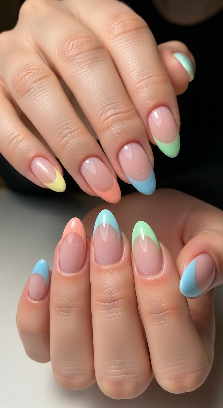 Pastel Rainbow Tips