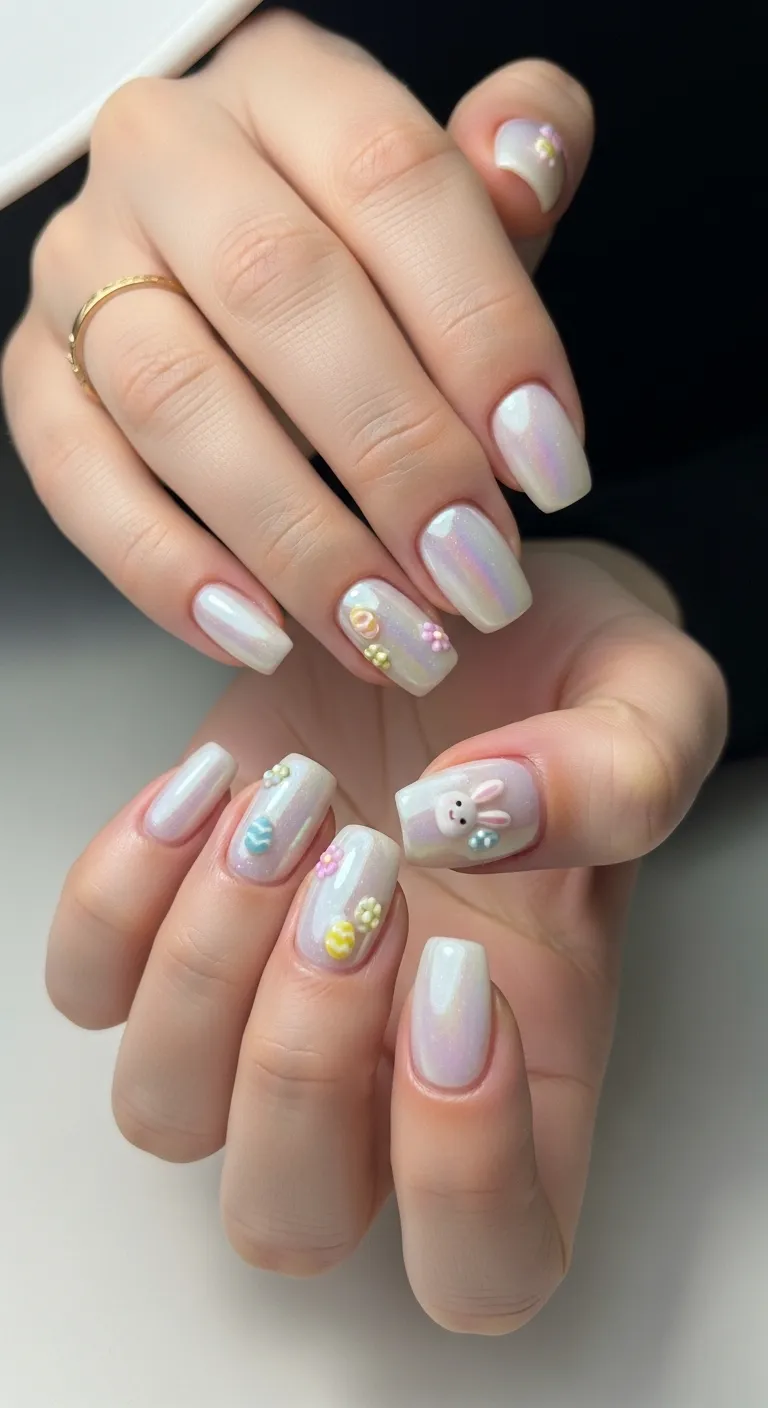  Pearlescent Easter Nails