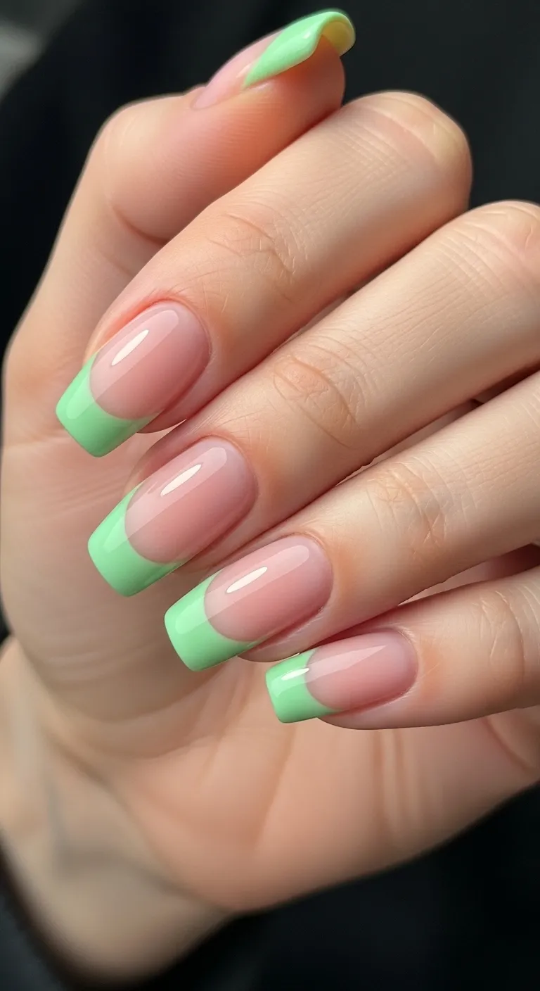 Pistachio Green French Tips