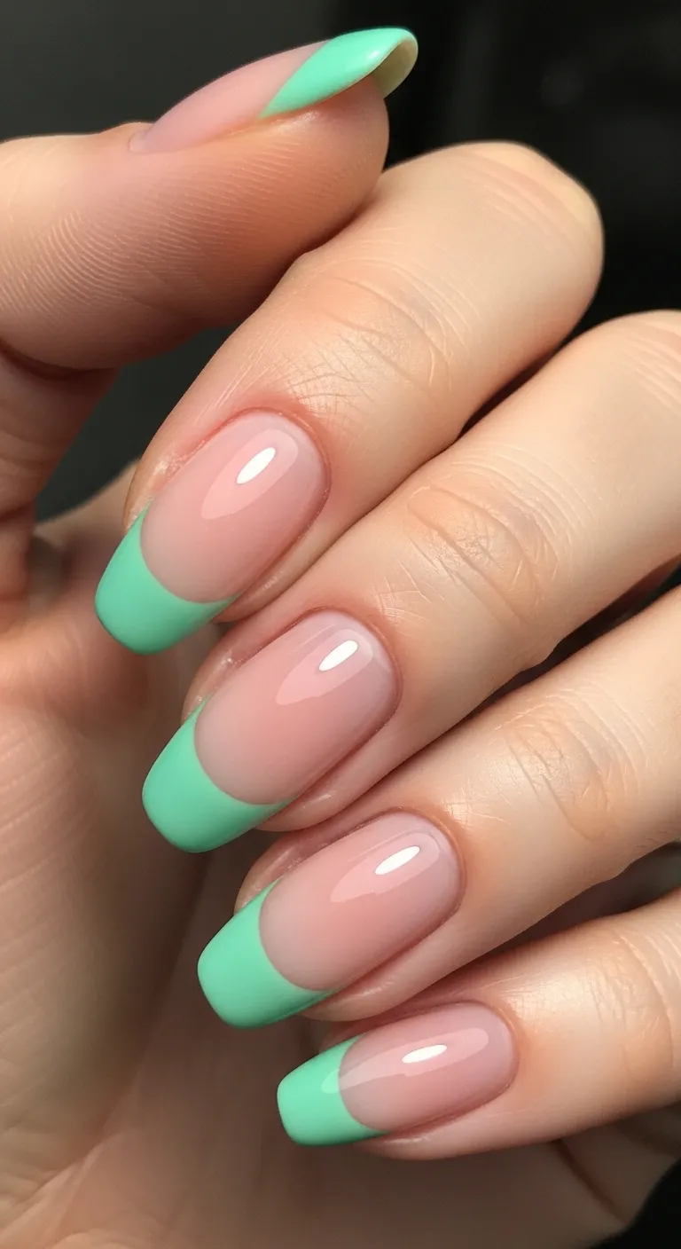 Seafoam Green French Tips