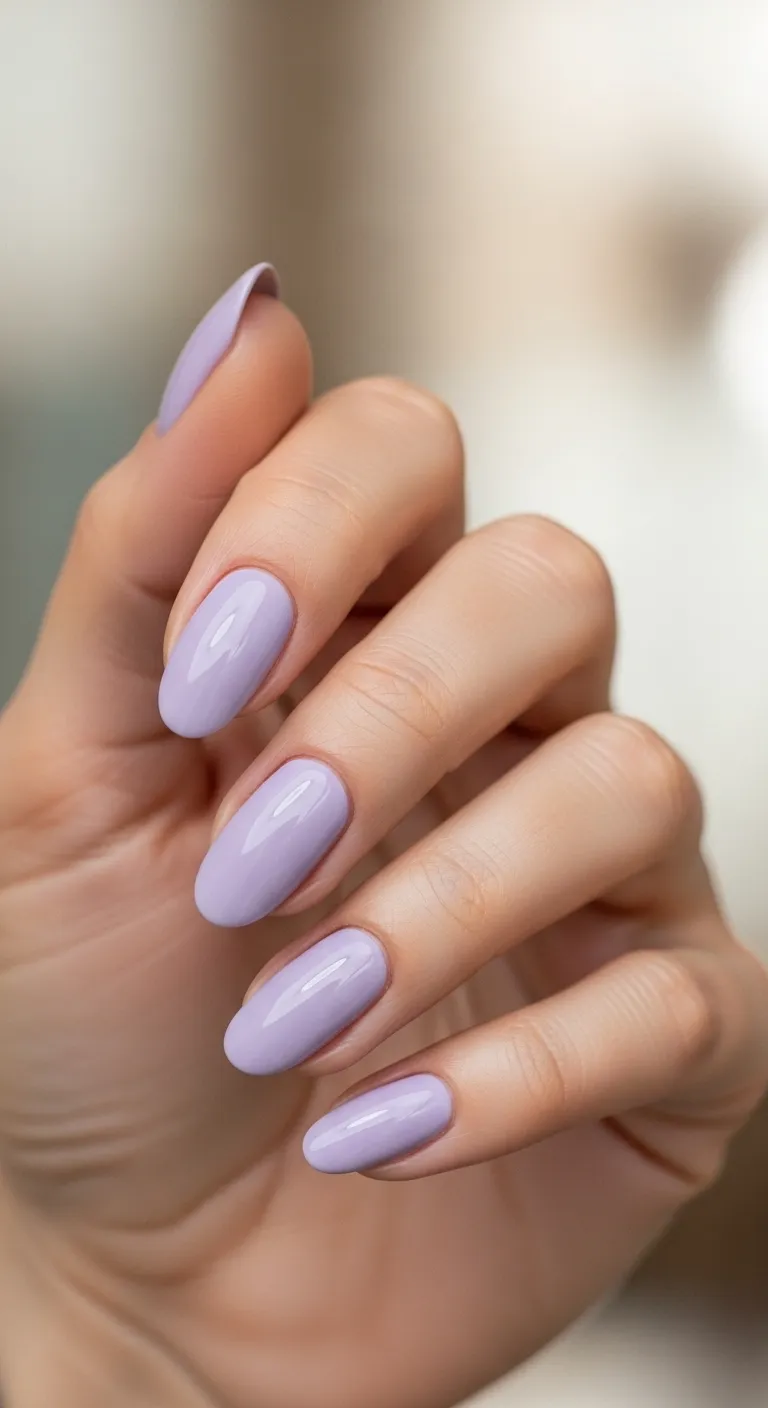 Soft Lavender Oval Nails