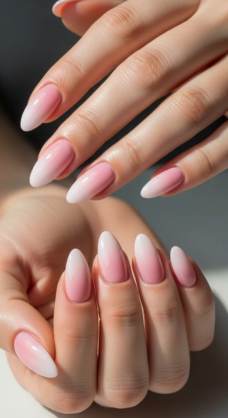 Soft Pink Ombre Nails