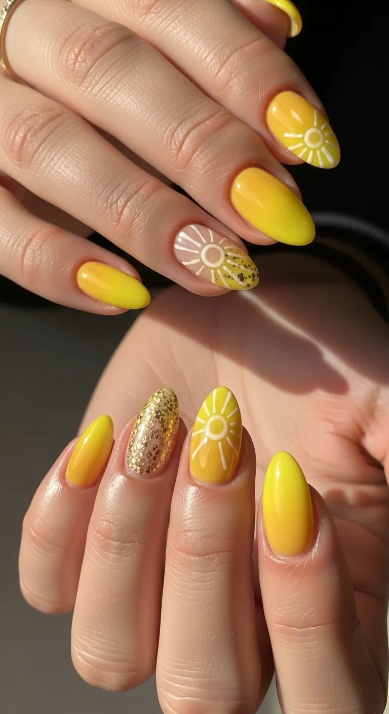 Yellow Sunshine Nails