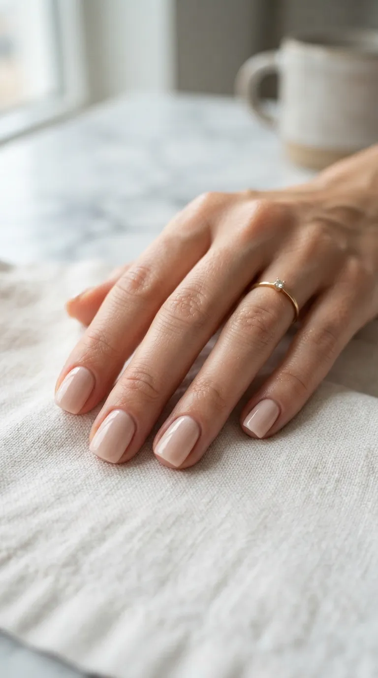 1. Classic Nude Square Nails