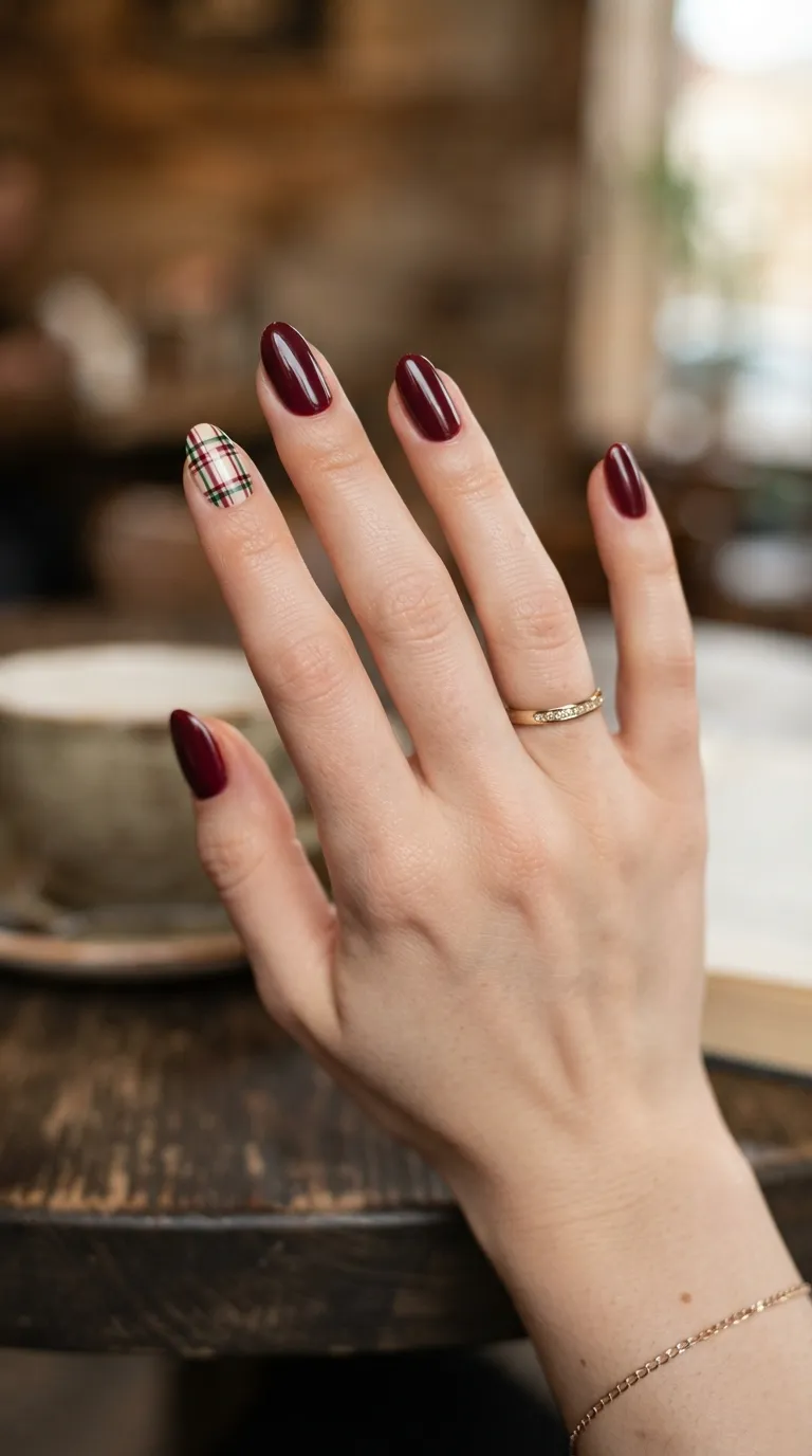 1. Plaid Accent Nail