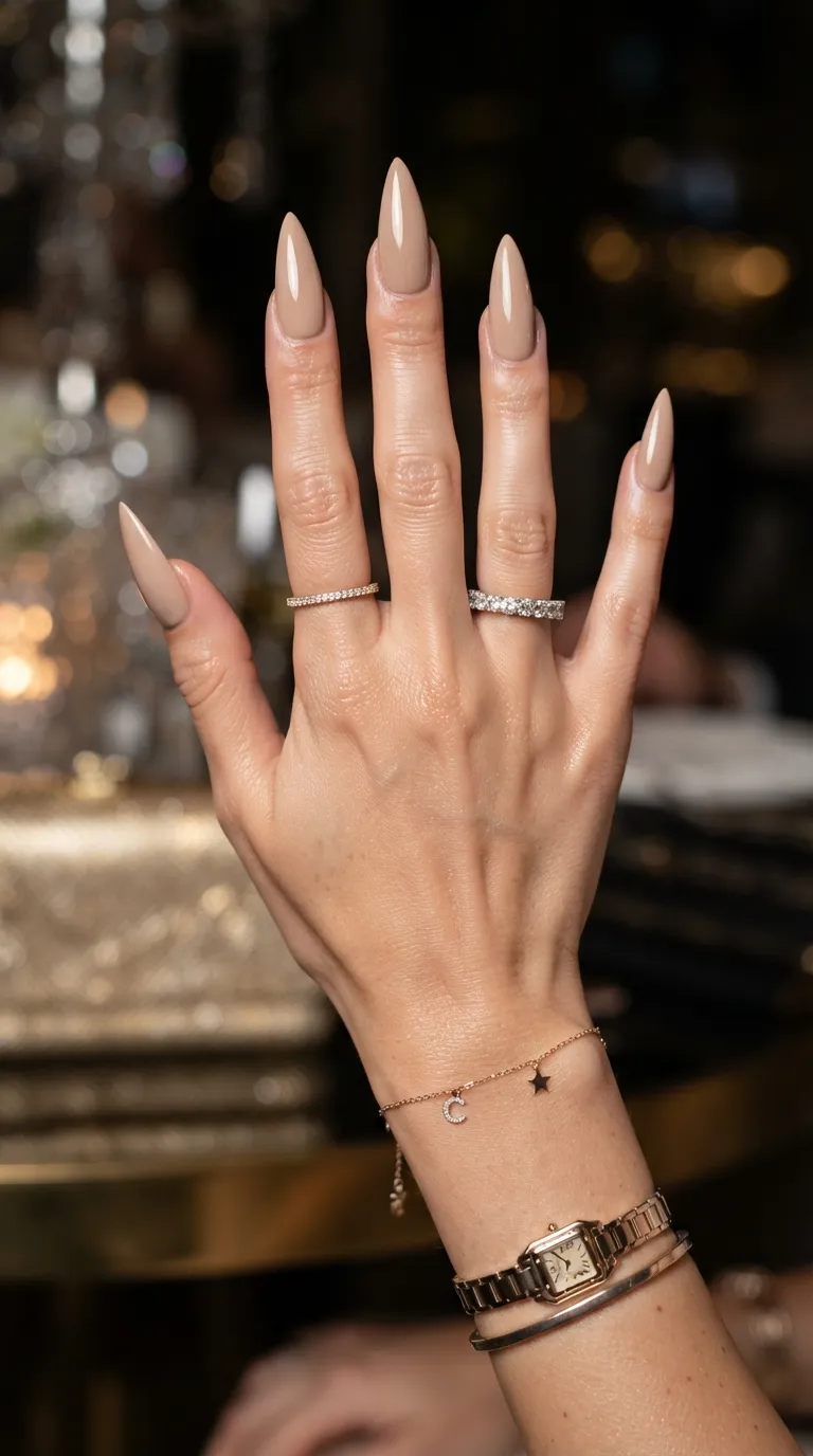 1. Ultra Long Nude Stilettos