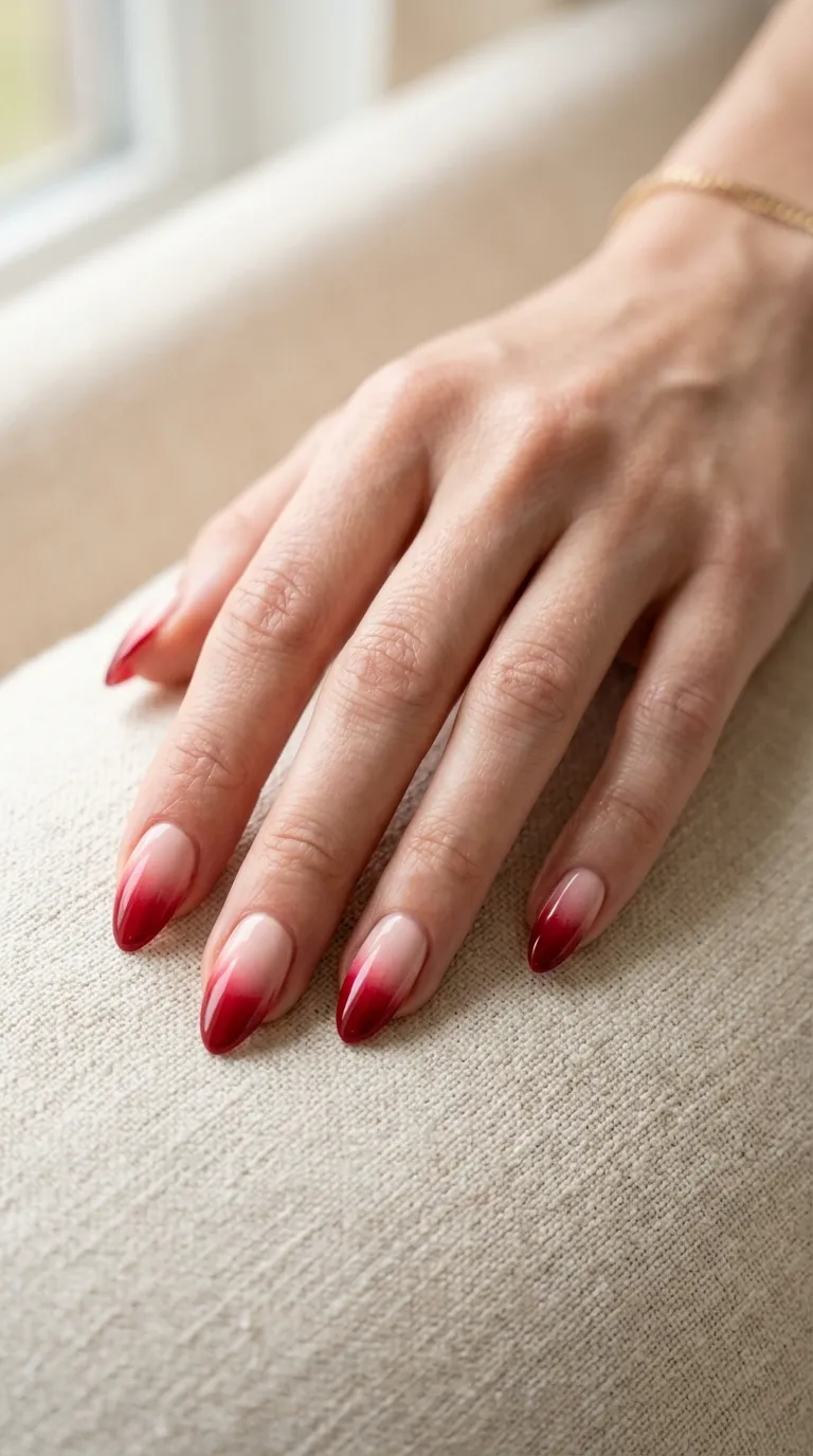 10. Cream and Red Ombre