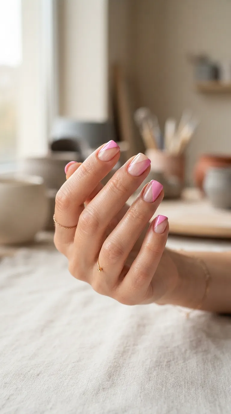 10. Negative Space Short Square Nails