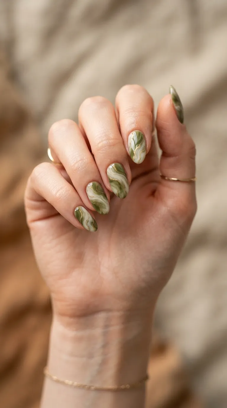 10. Olive and Cream Swirl